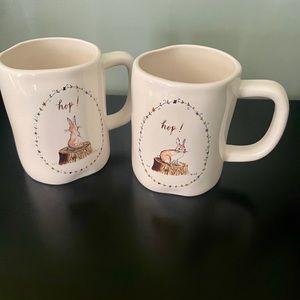 Rae Dunn Set of 2 Hop Bunny Mugs